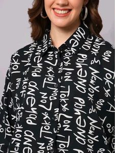 Single piece Black Graphic Print Shirt