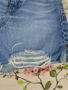 Distressed Denim Shorts