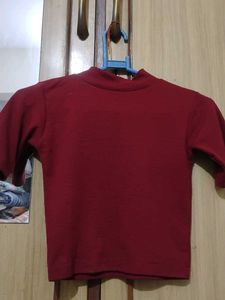 Maroon Mock Neck Crop Top
