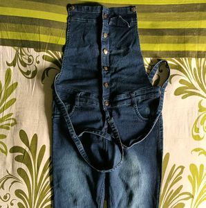 Denim Button-Down Overalls