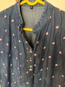 High Low Denim Kurta