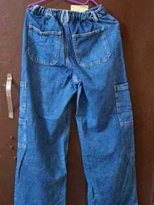 Blue Denim Cargo Pants