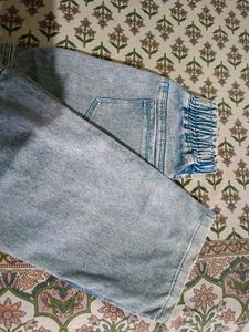 Acid Wash Denim Cargo Jeans