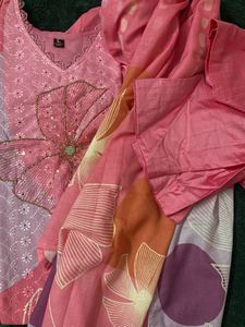 Pink Embroidered Salwar Kameez Set