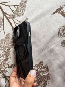 3D Black Heart Design Phone Case For Iphone 15