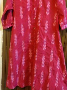 Reddish Pink Button-Down Kurti