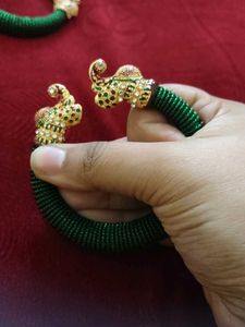 Elephant Head Green- A pair of Kada