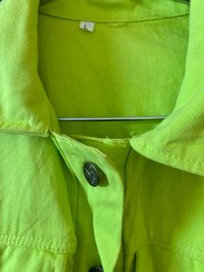 Lime Green Denim Jacket And Dress Combo