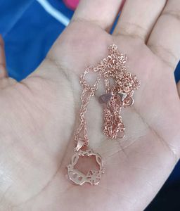 Giva Real Silver Chain+Pendant (Rose Gold)