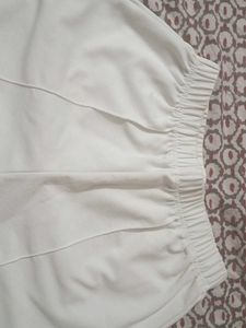 White Elastic Waist Pants