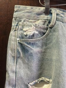 Distressed Light Blue Denim Shorts