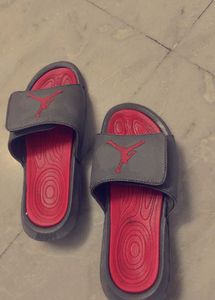 Jordan Slides - Gray &amp; Red