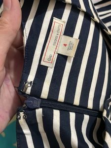GAP camel navy blue striped dress