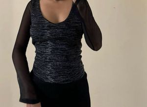 Vintage Mesh Sleeve Top