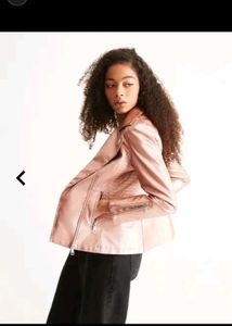 Cover Story Rose Gold Faux Leather Jacket