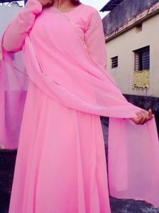 Elegant Pink Ethnic Gown