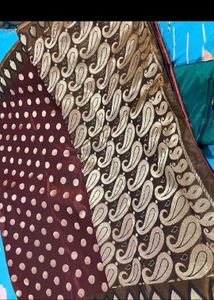 Burgundy Polka Dot Saree