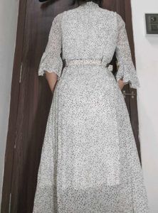 Vintage Floral Print Maxi Dress