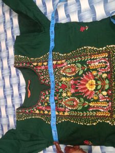 Green Embroidered Kurta Set