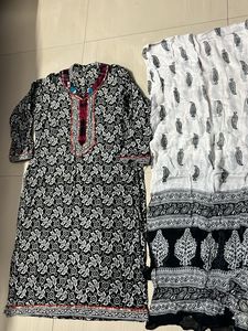Paisley Print Kameez And Dupatta