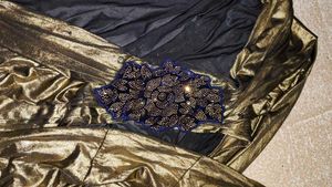 Elegant Bronze Saree with Velvet Blouse
