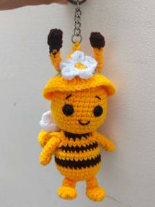 Bee Crochet Keychain