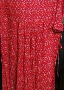 Red Printed Salwar Kameez Set