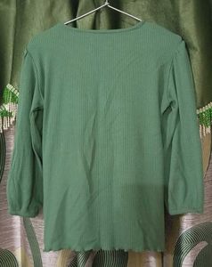 Green Button-Up Top