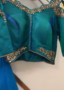 Blue &amp; Green Lehenga Choli