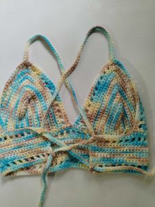 Crochet Bralette - Pastel Stripes