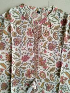 Cream Kurta Set Size-XL