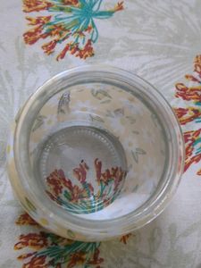 Beautiful Floral Glass Jar