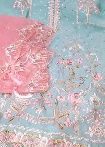 Pakistani Embroidered Fancy Dress Material