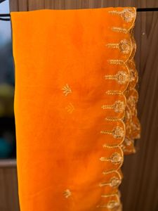 Orange Embroidered Kurta