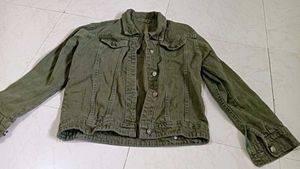 Olive Green Denim Jacket