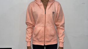 Adidas Peach Zip-Up Hoodie