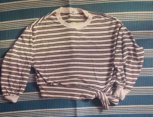 Striped Tie-Front Top