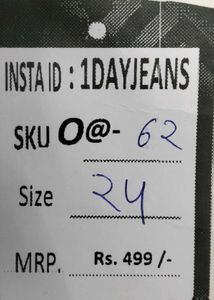 women Black Straight Jeans size 24 (O-62)