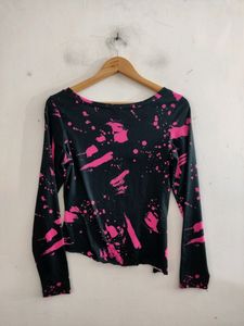 Urbanic Black Printed Top ( Women)