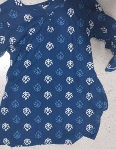 Blue Printed Short Kurti