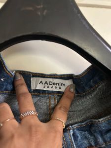 Blue Denim High-Waisted Shorts