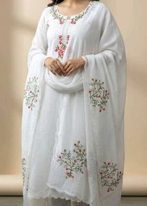 White Embroidered Kurta Set
