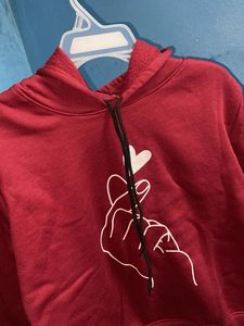 Maroon Hoodie with Heart Design