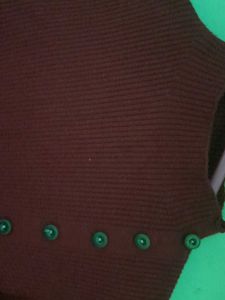 Red Turtleneck Cardigan