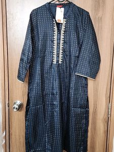 W Navy Blue Ethnic Kurti