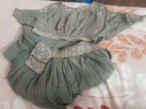 Grey Dress with gold belt