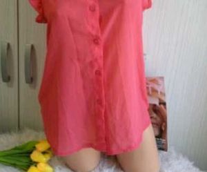 Pink Ruffle Sleeve Top