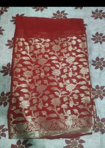 Elegant Red Banarasi Saree