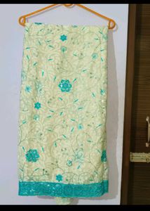 🖤White&amp;Blue Saree🖤