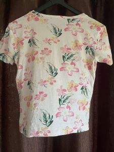 Flower Print Crop Top